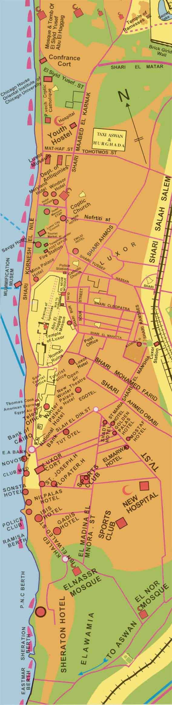 Mapa - Plano de la ciudad de Luxor