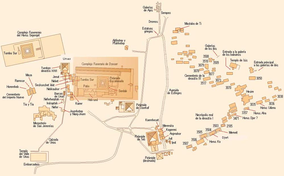 Mapa - Plano del �rea de Saqqara